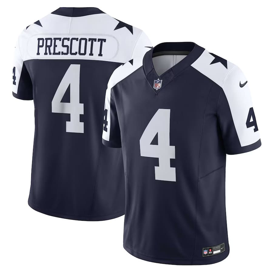 Mens Dallas Cowboys Dak Prescott Navy Alternate Vapor F.U.S.E. Limited Jersey