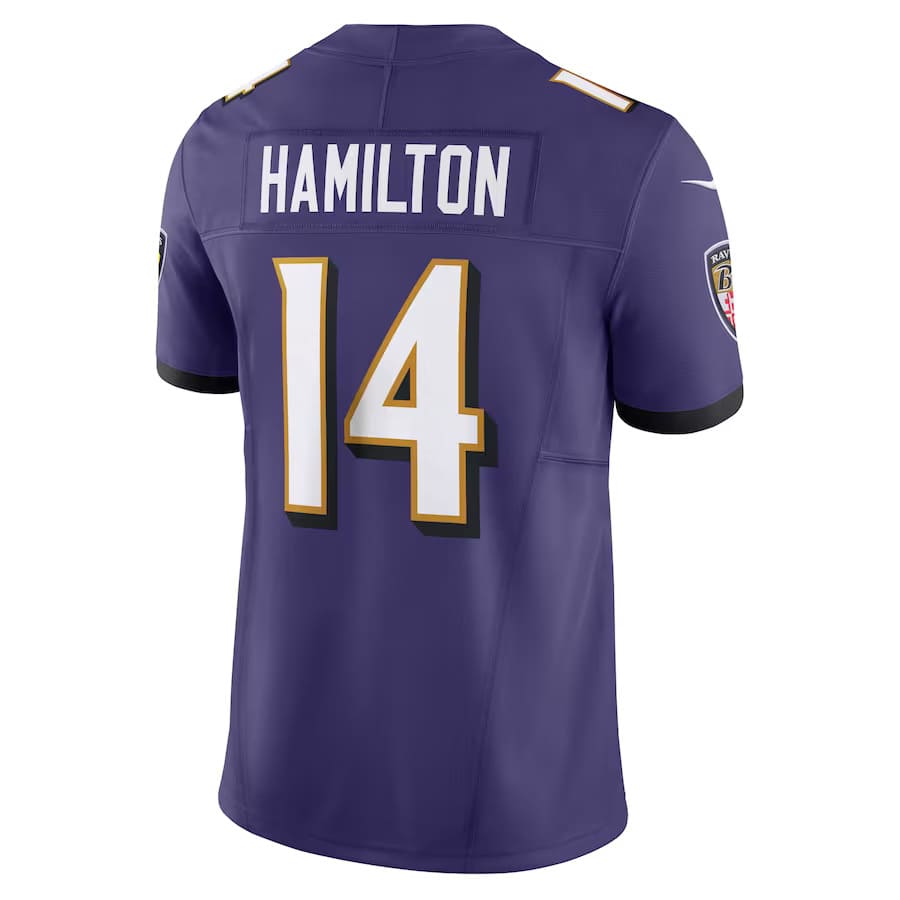 Mens Baltimore Ravens Kyle Hamilton Purple Vapor F.U.S.E. Limited Jersey