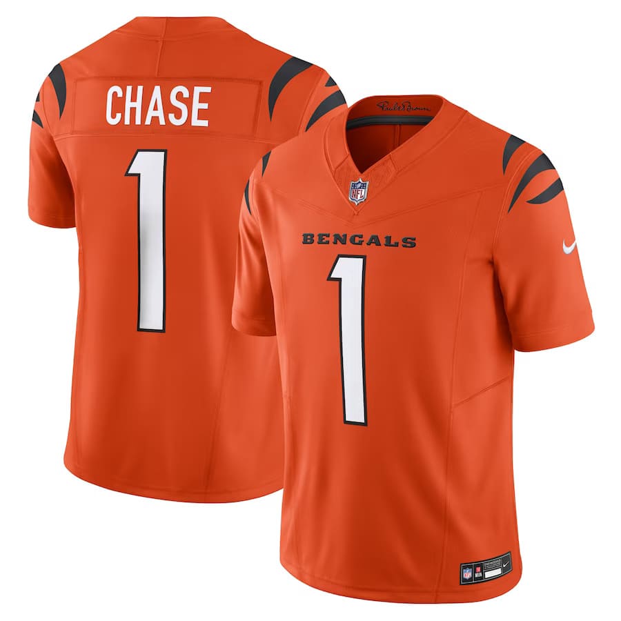 Mens Cincinnati Bengals JaMarr Chase Orange Alternate 1 Vapor F.U.S.E. Limited Jersey