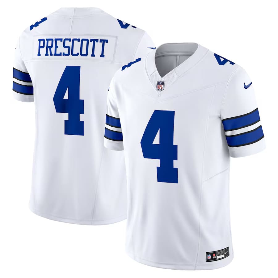 Mens Dallas Cowboys Dak Prescott White Vapor F.U.S.E. Limited Jersey