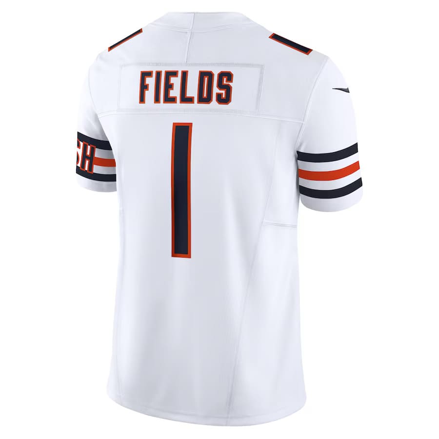 Mens Chicago Bears Justin Fields White Vapor F.U.S.E. Limited Jersey