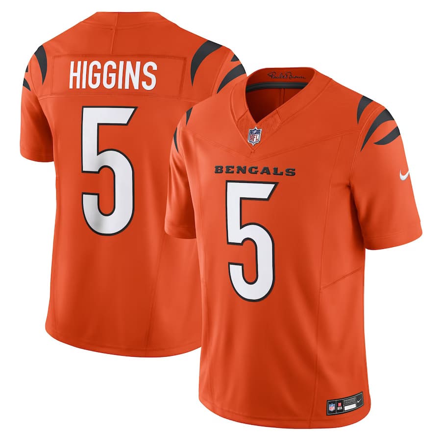 Mens Cincinnati Bengals Tee Higgins Orange Vapor F.U.S.E. Limited Alternate 1 Jersey