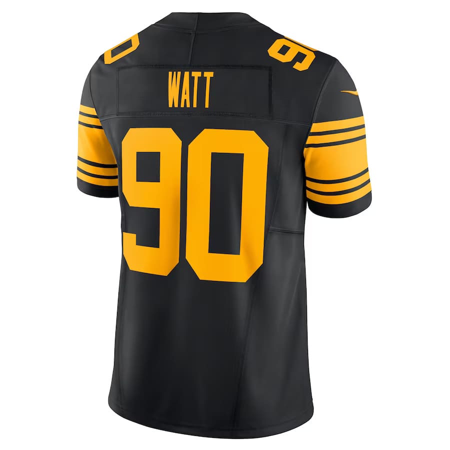 Mens Pittsburgh Steelers T.J. Watt Black Alternate 2 Vapor F.U.S.E. Limited Jersey