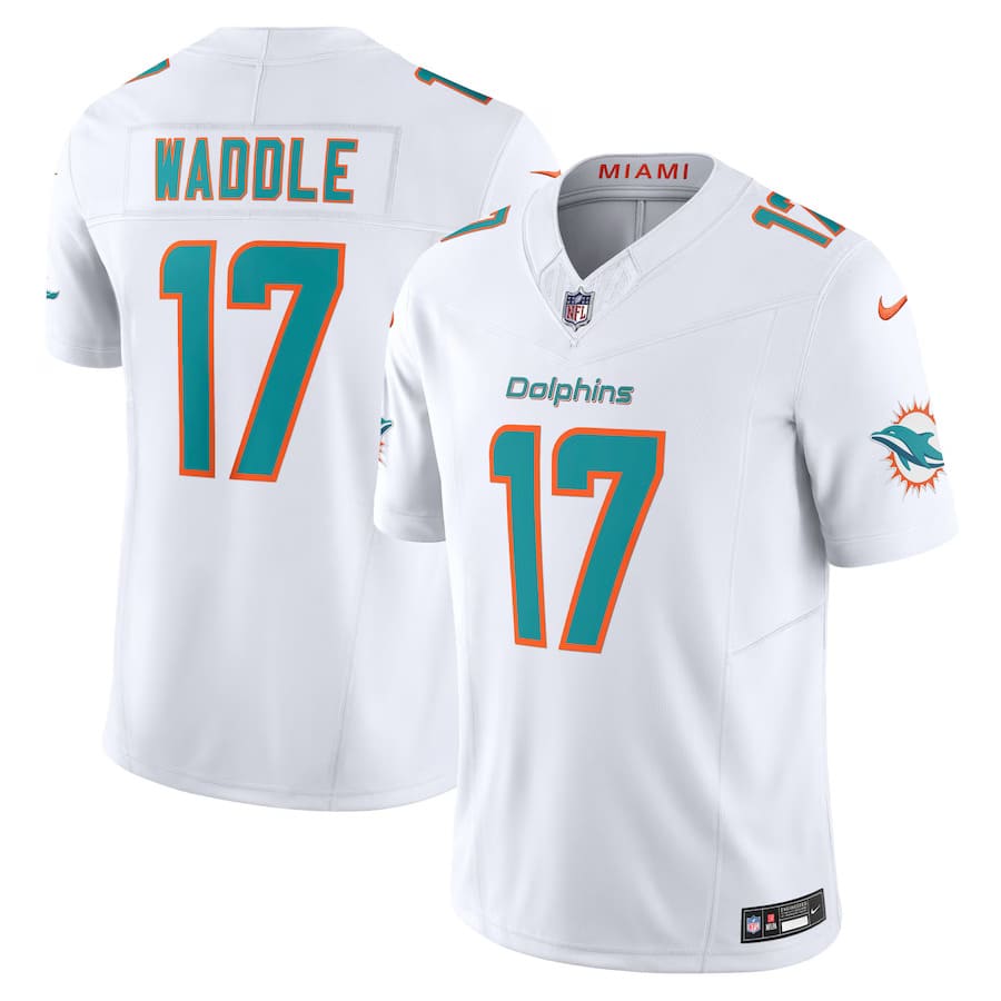 Mens Miami Dolphins Jaylen Waddle White Vapor F.U.S.E. Limited Jersey