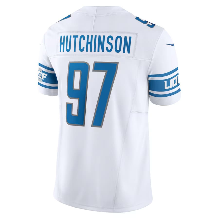 Mens Detroit Lions Aidan Hutchinson White Vapor F.U.S.E. Limited Jersey