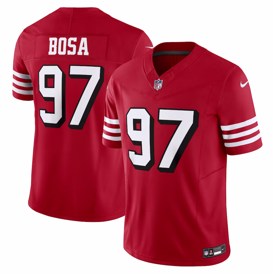 Men's San Francisco 49ers Nick Bosa Scarlet Alternate 1 Vapor F.U.S.E. Limited Jersey