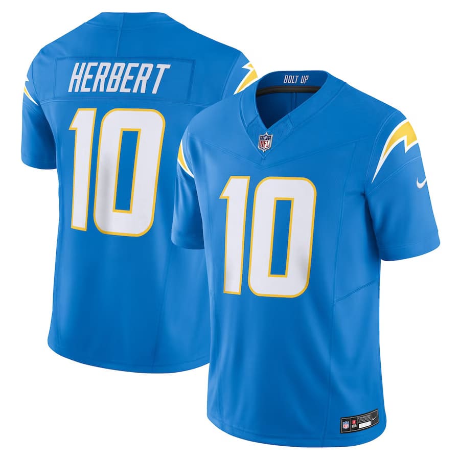 Mens Los Angeles Chargers Justin Herbert Powder Blue Vapor F.U.S.E. Limited Jersey