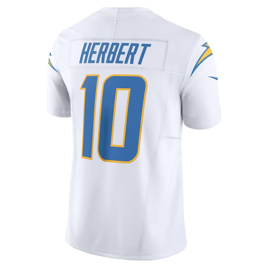 Mens Los Angeles Chargers Justin Herbert White Vapor F.U.S.E. Limited Jersey