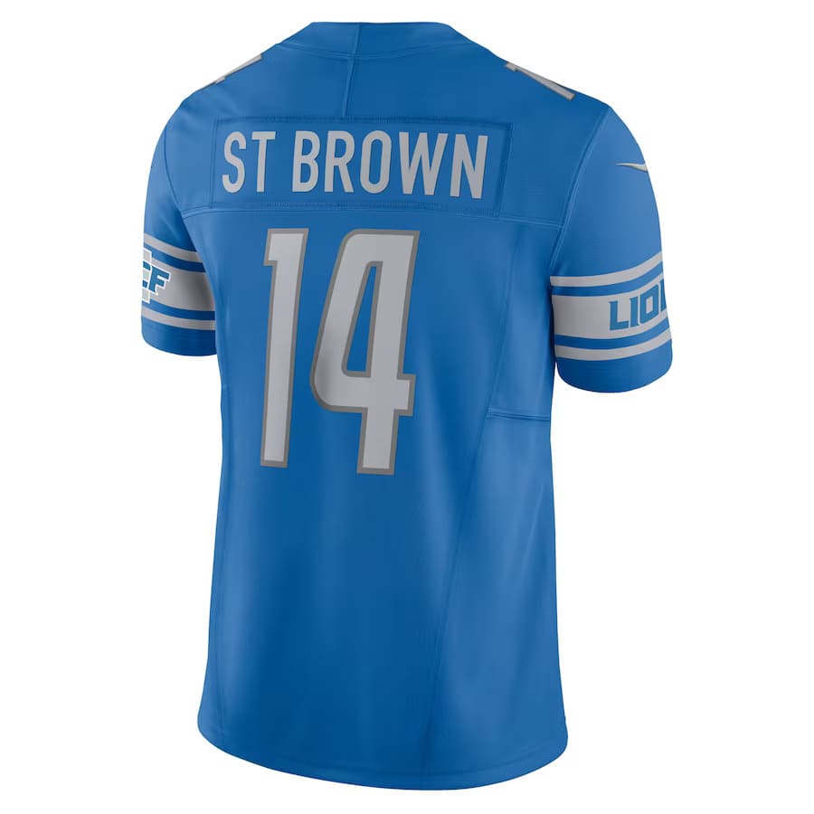 Mens Detroit Lions Amon-Ra St. Brown Blue Vapor F.U.S.E. Limited Jersey