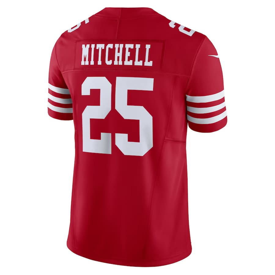 Mens San Francisco 49ers Elijah Mitchell Scarlet Vapor F.U.S.E. Limited Jersey