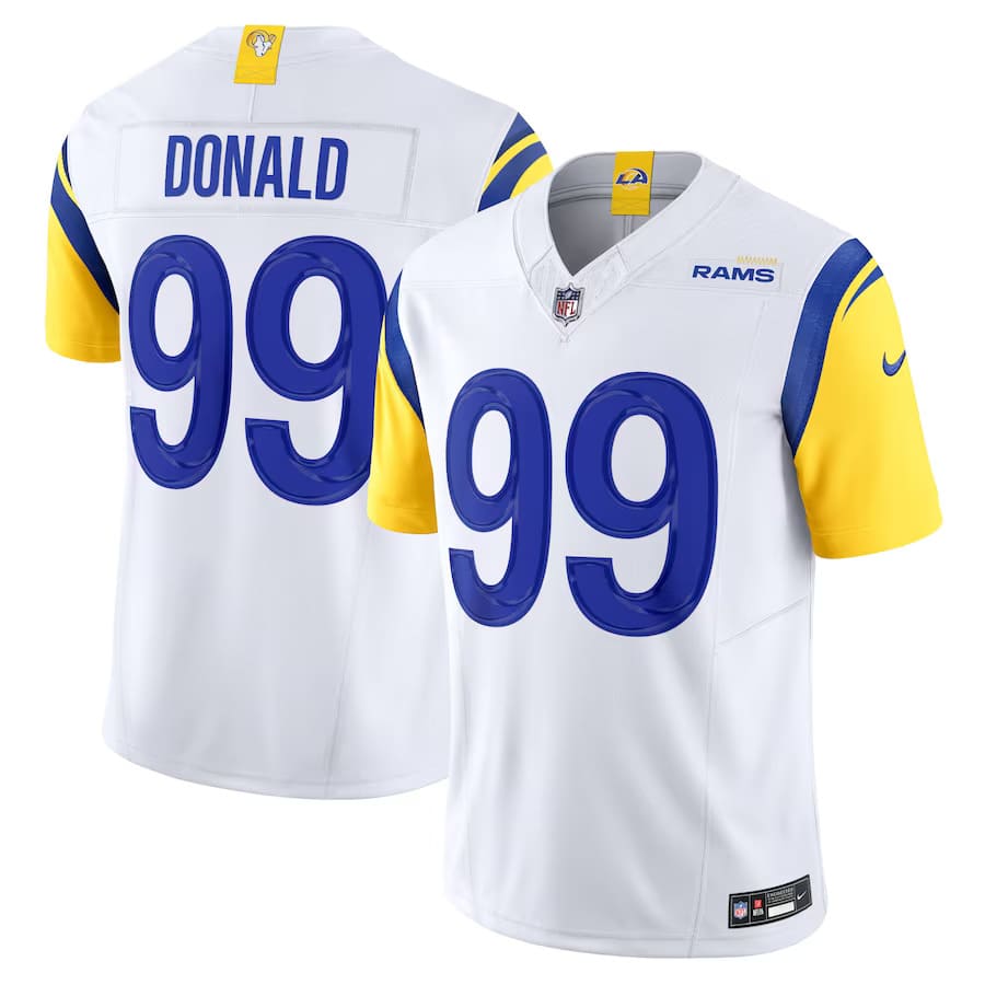 Mens Los Angeles Rams Aaron Donald White Vapor F.U.S.E. Limited Jersey