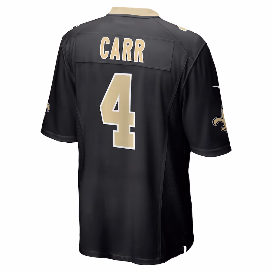 Men's New Orleans Saints Derek Carr Black Game Jersey