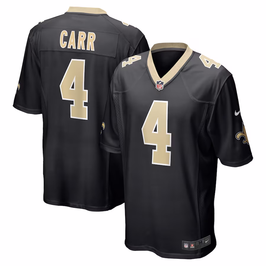 Men's New Orleans Saints Derek Carr Black Game Jersey