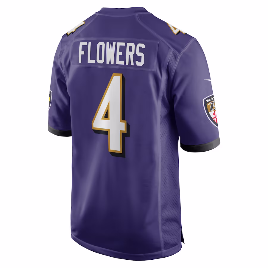Men's Baltimore Ravens Zay Flowers Purple 2023 NFL Draft First Round Pick Game Jersey