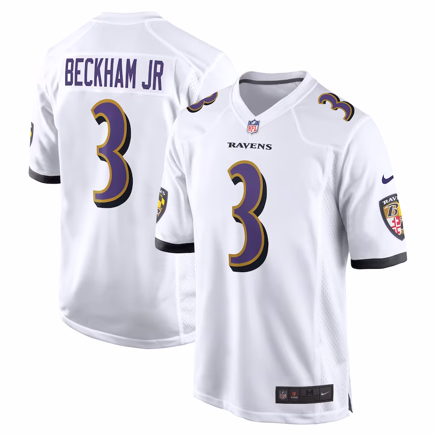 Men's Baltimore Ravens Odell Beckham Jr. White Game Jersey