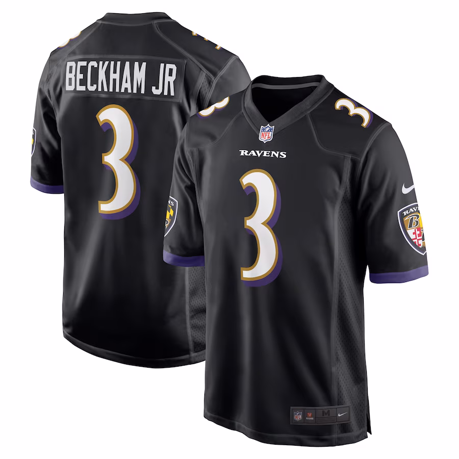 Men's Baltimore Ravens Odell Beckham Jr. Black Alternate Game Jersey