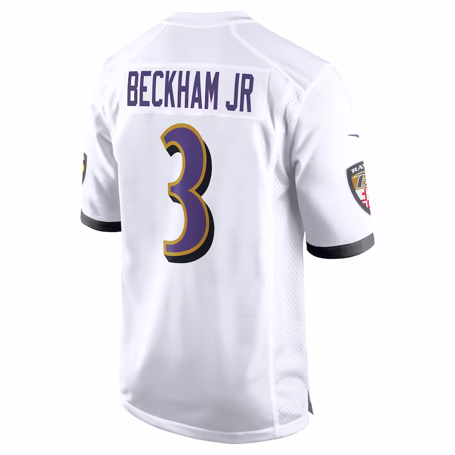 Men's Baltimore Ravens Odell Beckham Jr. White Game Jersey