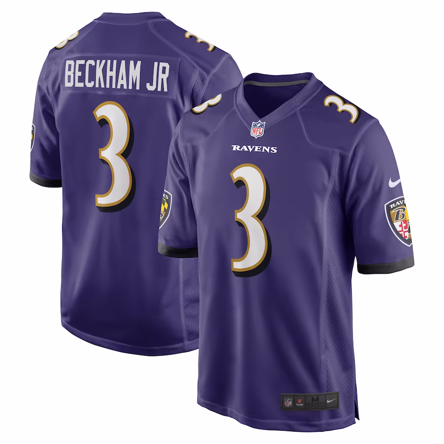 Men's Baltimore Ravens Odell Beckham Jr. Purple Game Jersey