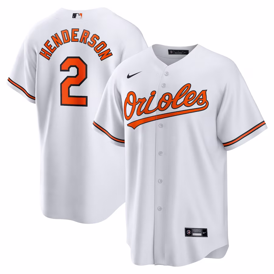 Men's Baltimore Orioles Gunnar Henderson White Home Replica Player Jersey