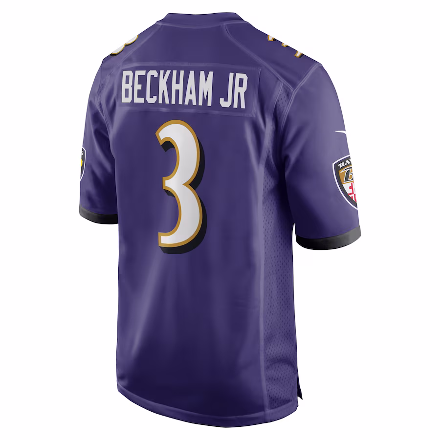 Men's Baltimore Ravens Odell Beckham Jr. Purple Game Jersey