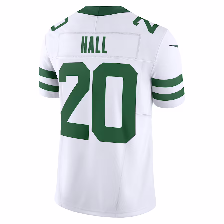 Men's New York Jets Breece Hall White Legacy Vapor F.U.S.E. Limited Jersey
