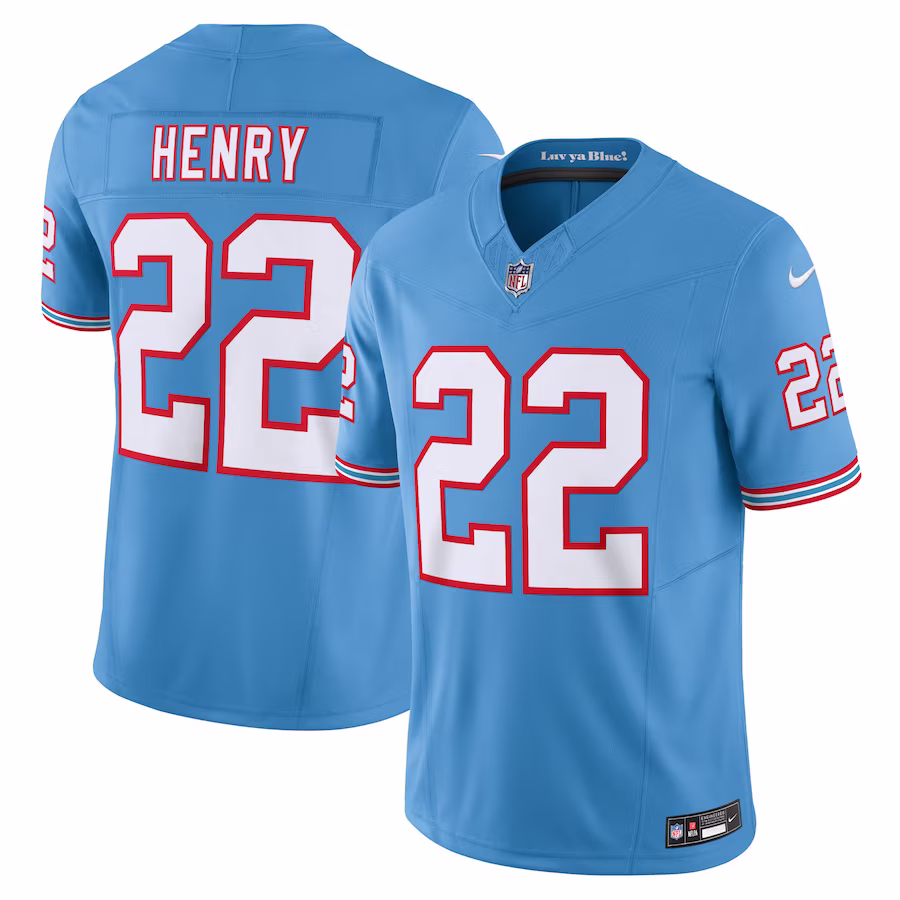 Men's Tennessee Titans Derrick Henry Light Blue Oilers Throwback Vapor F.U.S.E. Limited Jersey