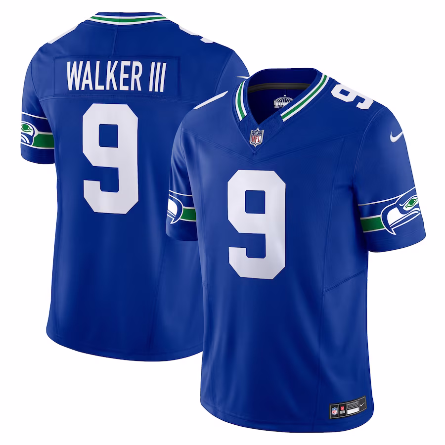 Men's Seattle Seahawks Kenneth Walker III Royal Throwback Vapor F.U.S.E. Limited Jersey