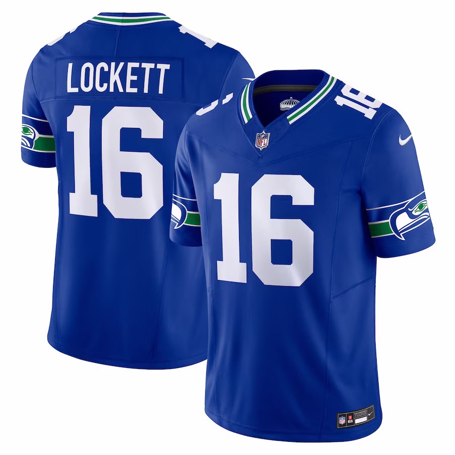 Men's Seattle Seahawks Tyler Lockett Royal Throwback Vapor F.U.S.E. Limited Jersey