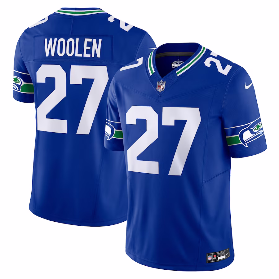 Men's Seattle Seahawks Tariq Woolen Royal Throwback Vapor F.U.S.E. Limited Jersey