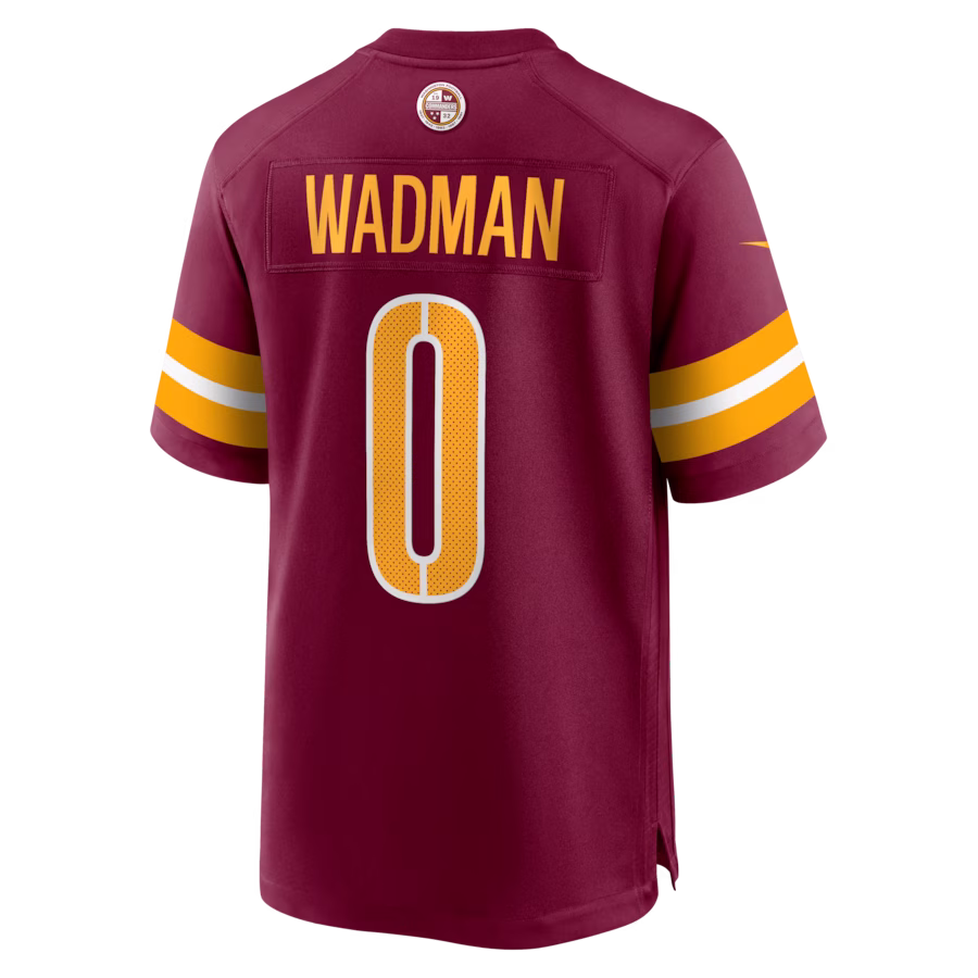 Men's Washington Commanders Colby Wadman Burgundy Game Jersey