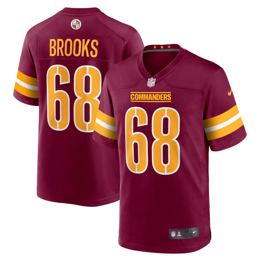 Men's Washington Commanders Curtis Brooks Burgundy Game Jersey