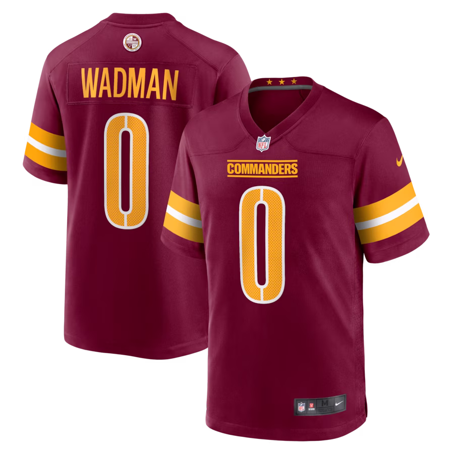 Men's Washington Commanders Colby Wadman Burgundy Game Jersey