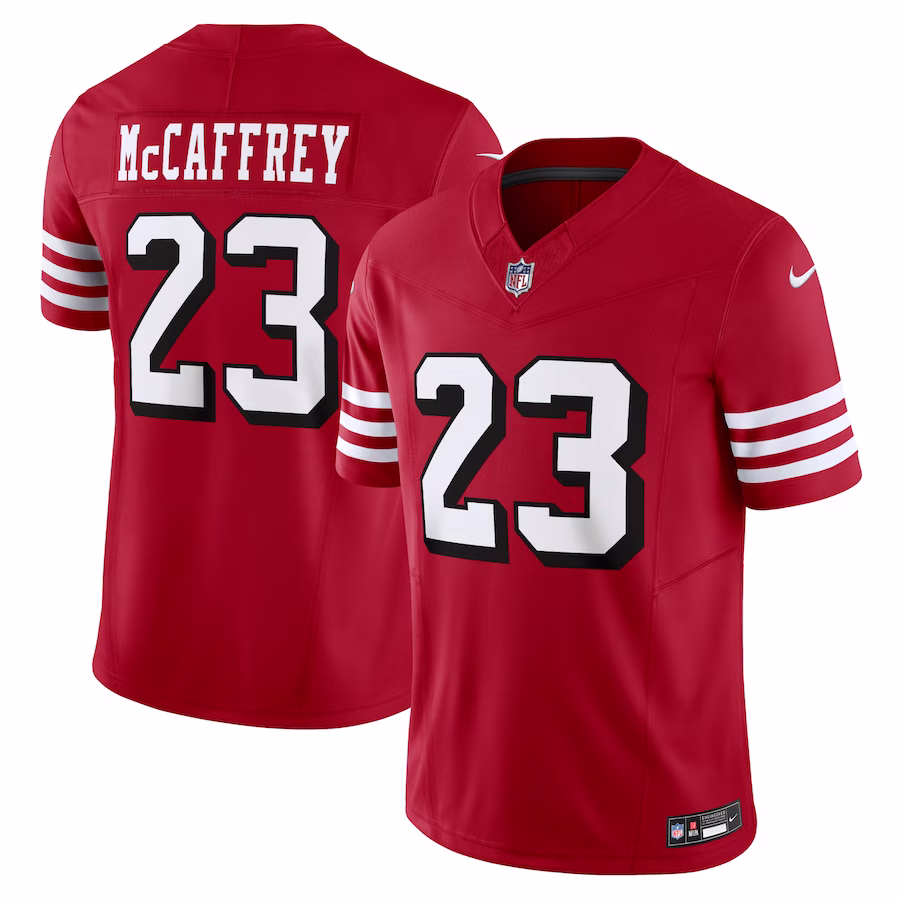Men's San Francisco 49ers Christian McCaffrey Scarlet Alternate Vapor F.U.S.E. Limited Jersey
