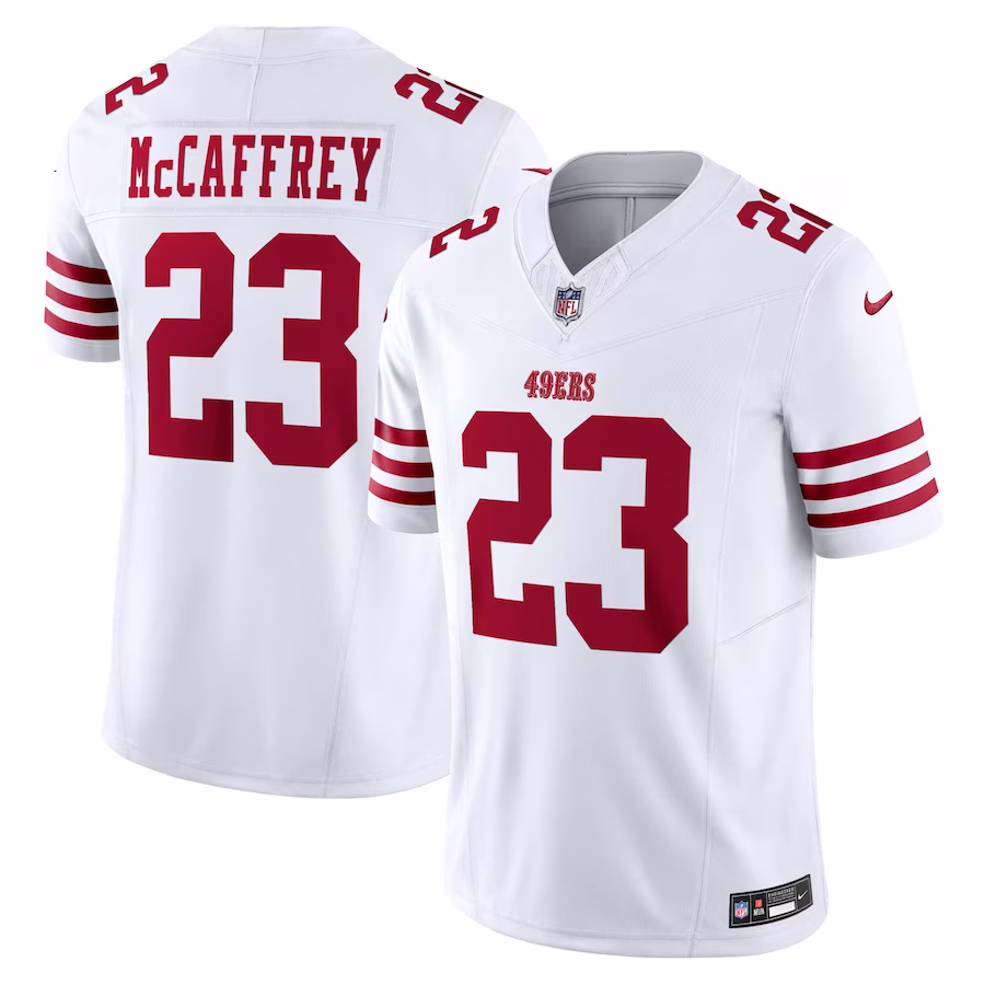 Men's San Francisco 49ers Christian McCaffrey White Vapor F.U.S.E. Limited Jersey