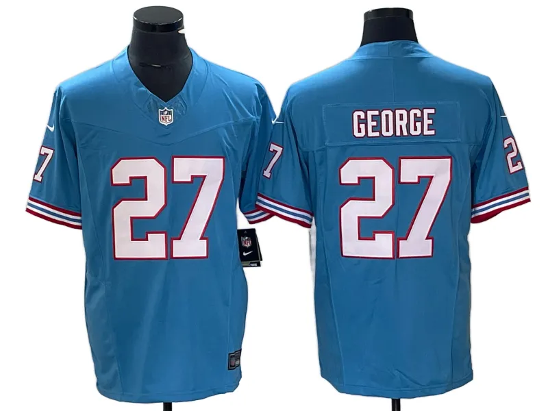 Men's Tennessee Titans Eddie George Light Blue Oilers Throwback Vapor F.U.S.E. Limited Jersey
