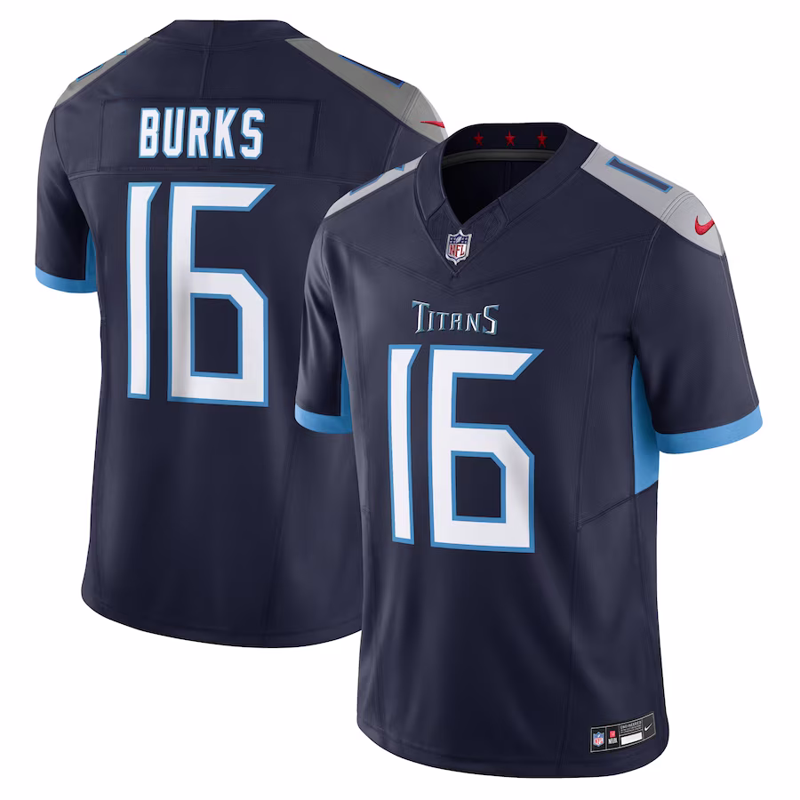 Men's Tennessee Titans Treylon Burks Navy Vapor F.U.S.E. Limited Jersey