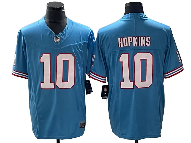 Men's Tennessee Titans DeAndre Hopkins Light Blue Oilers Throwback Vapor F.U.S.E. Limited Jersey