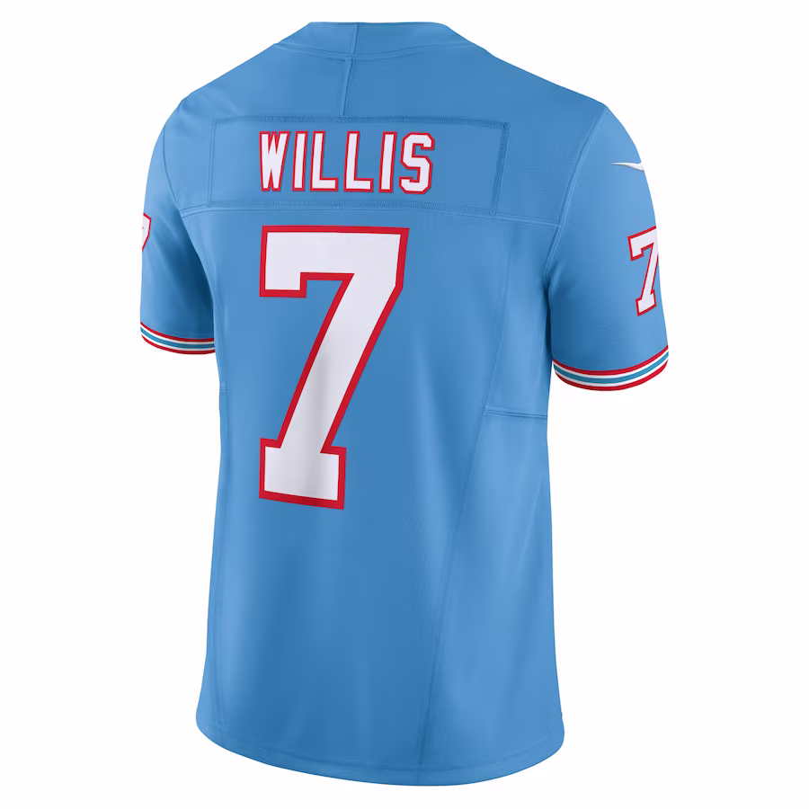 Men's Tennessee Titans Malik Willis Light Blue Oilers Throwback Vapor F.U.S.E. Limited Jersey