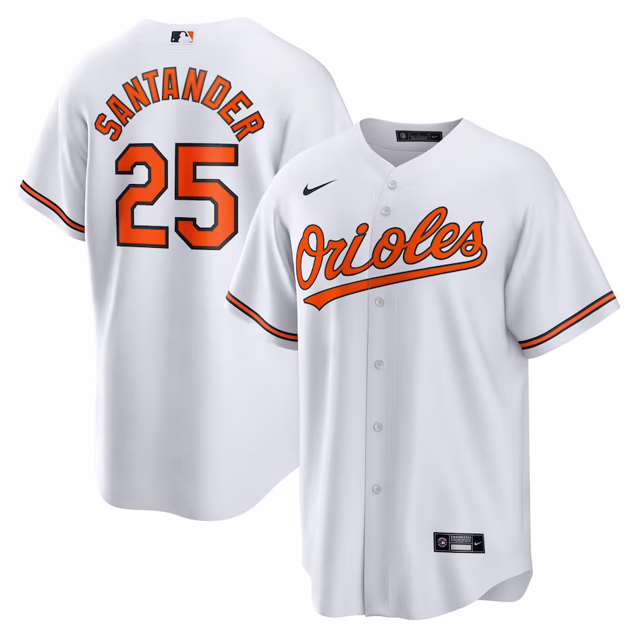 Men's Baltimore Orioles Anthony Santander White Replica Player Jersey