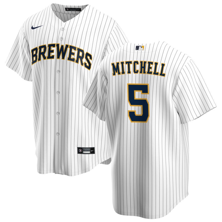 Men's Milwaukee Brewers Garrett Mitchell White Home Jersey