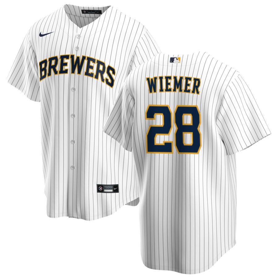 Men's Milwaukee Brewers Joey Wiemer White Home Jersey