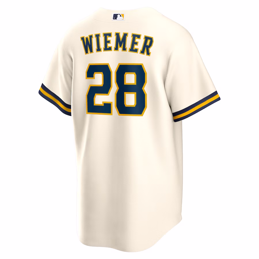 Men's Milwaukee Brewers Joey Wiemer Cream Home Replica Player Jersey