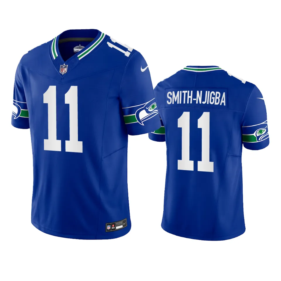 Men's Seattle Seahawks Jaxon Smith-Njigba Royal Throwback F.U.S.E. Limited Jersey