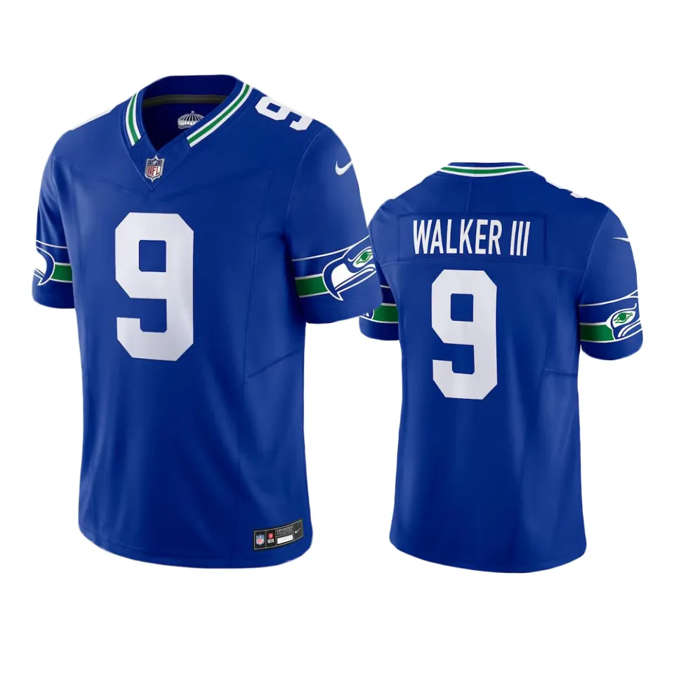 Men's Seattle Seahawks Kenneth Walker III Royal Throwback F.U.S.E. Limited Jersey