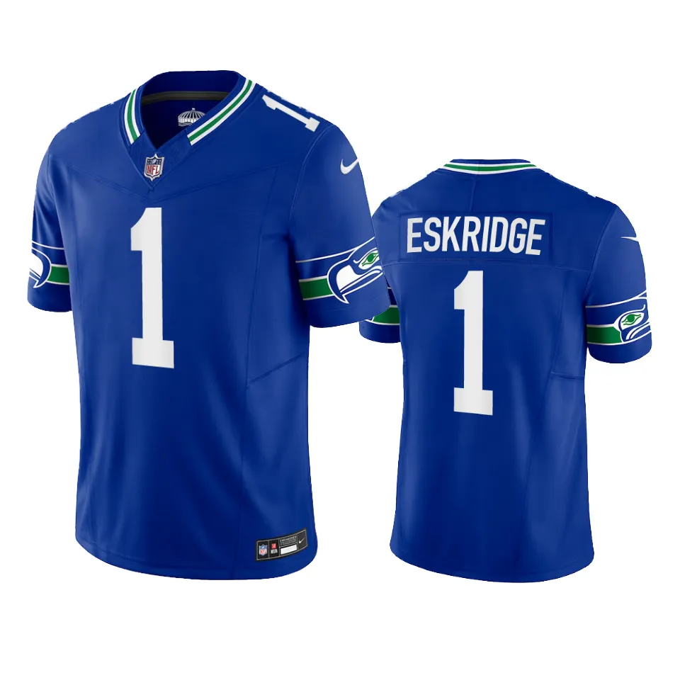 Men's Seattle Seahawks D'Wayne Eskridge Royal Throwback F.U.S.E. Limited Jersey