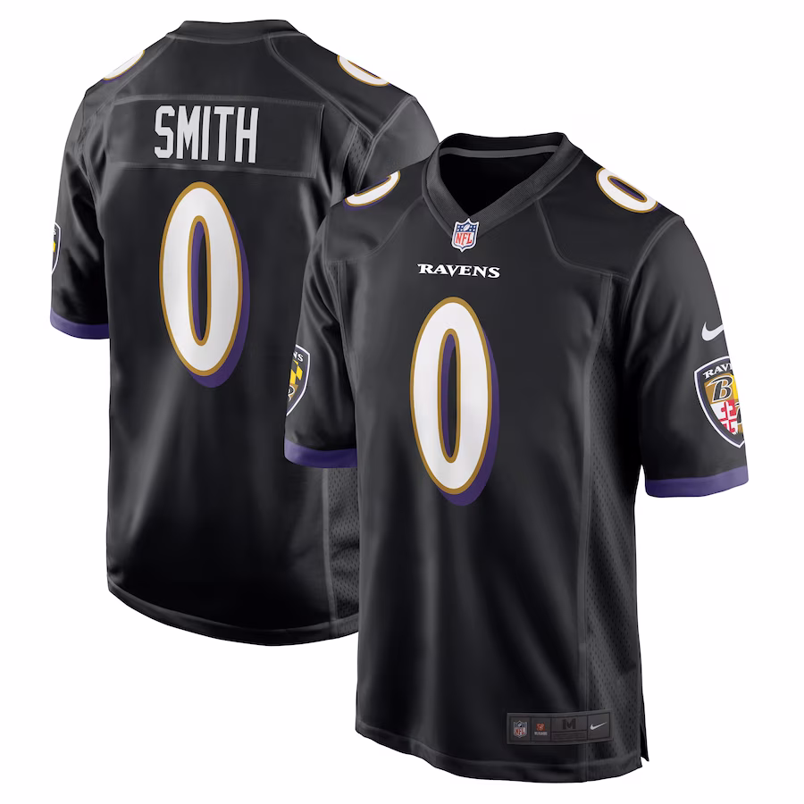 Men's Baltimore Ravens Roquan Smith Black Alternate Game Player Jersey
