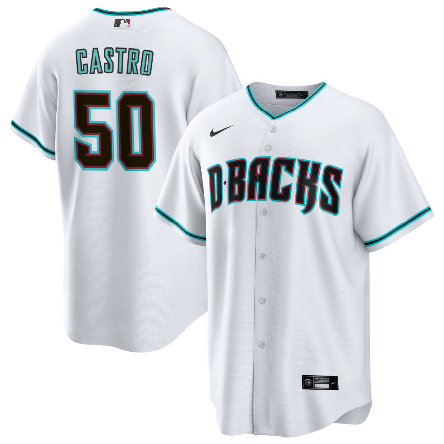 Men's Arizona Diamondbacks Miguel Castro White Home Jersey