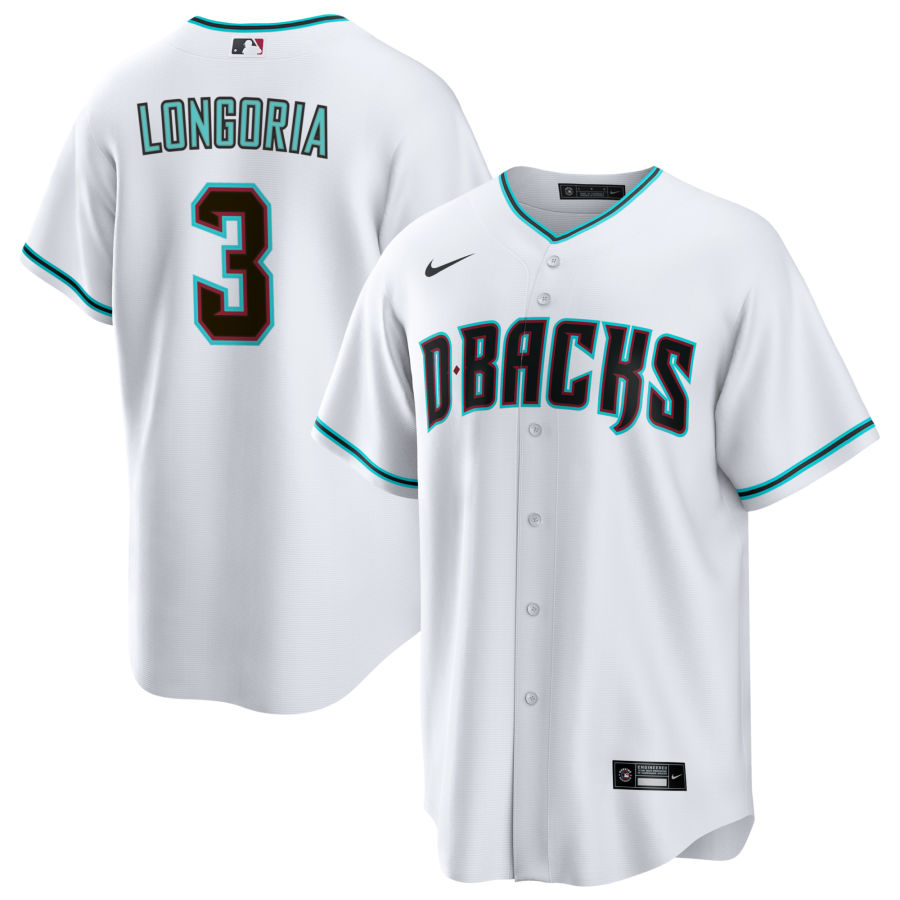 Men's Arizona Diamondbacks Evan Longoria White Home Jersey