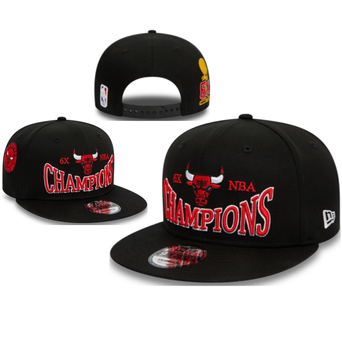Chicago Bulls 6X NBA Champion Black Adjustable Hat