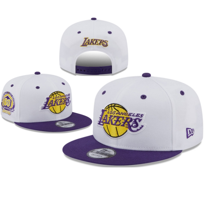 Los Angeles Lakers White Purple Adjustable Hat